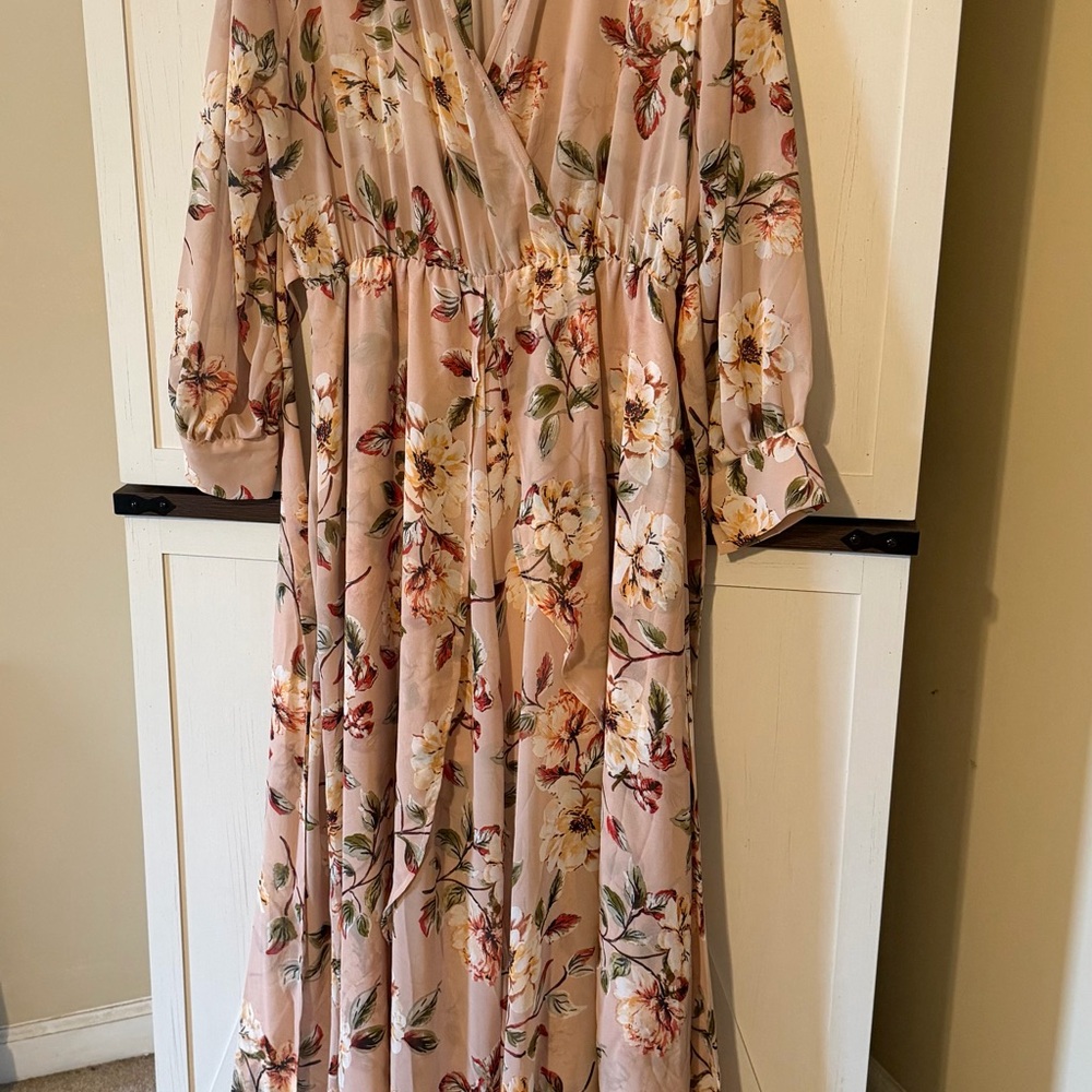 Xtaren Sheer Floral Maxi Dress